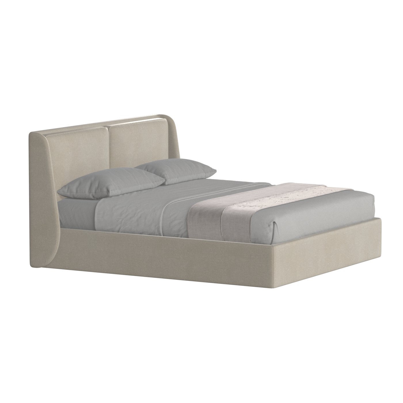Lit double rembourré Ruby en tissu haut de gamme 