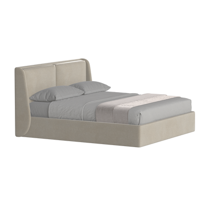 Lit double rembourré Ruby en tissu haut de gamme 