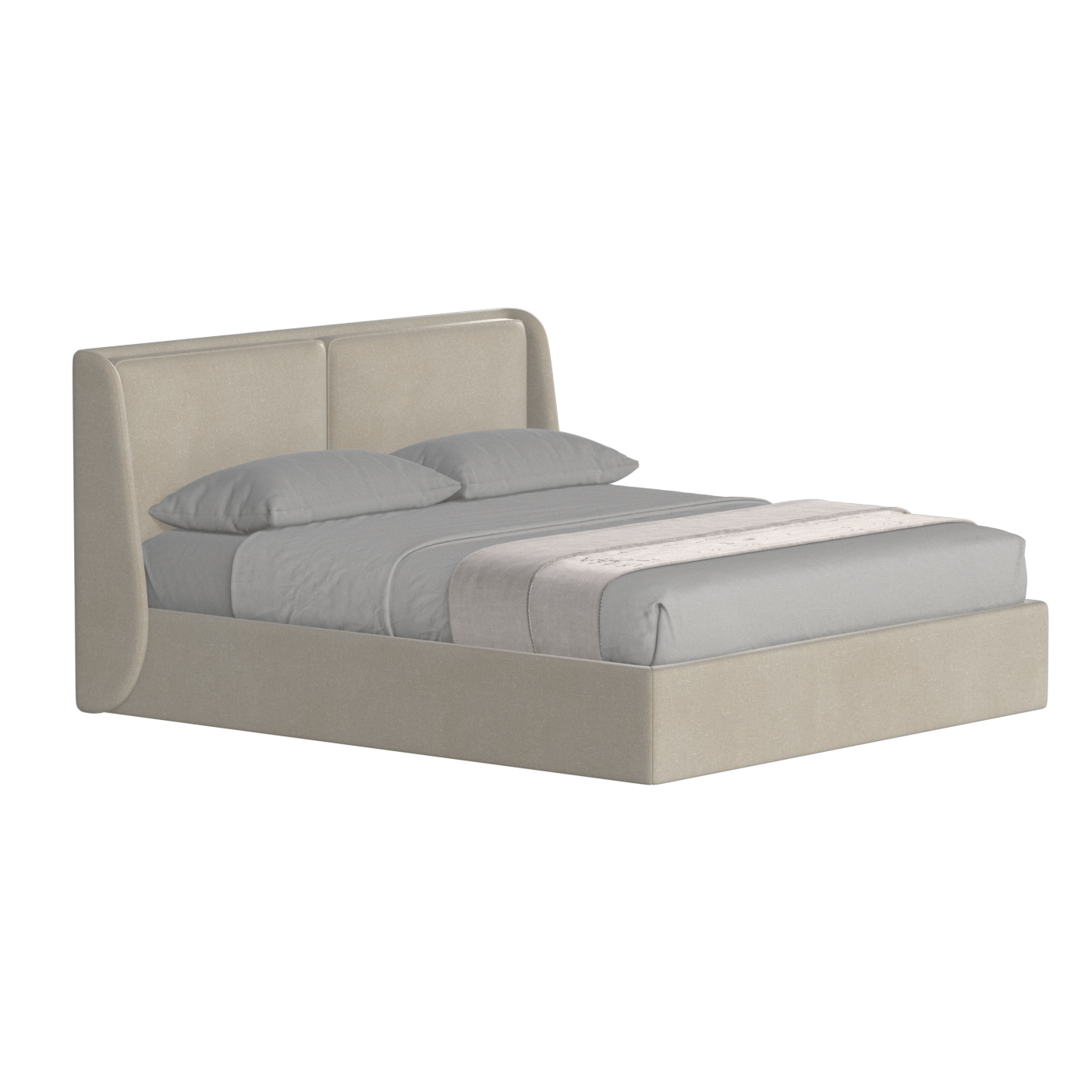 Lit double rembourré Ruby en tissu haut de gamme 