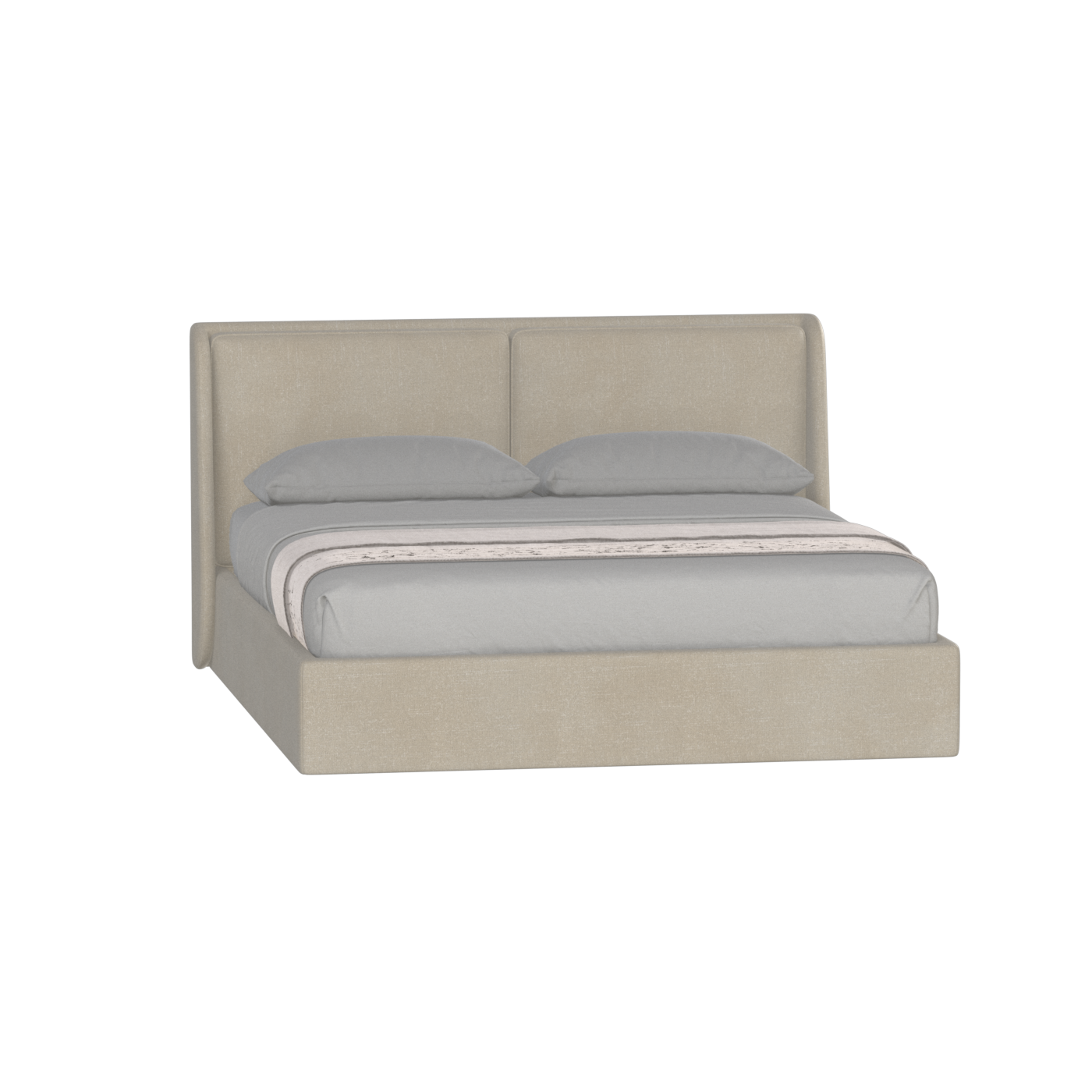 Lit double rembourré Ruby en tissu haut de gamme 