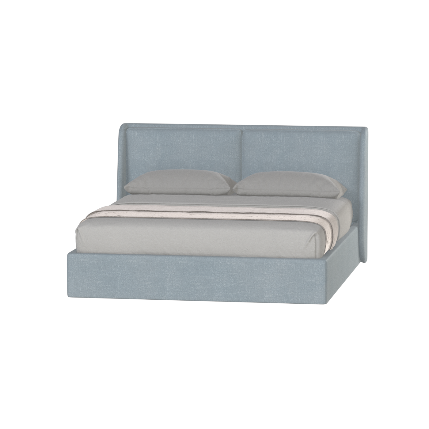 Lit double rembourré Ruby en tissu haut de gamme 