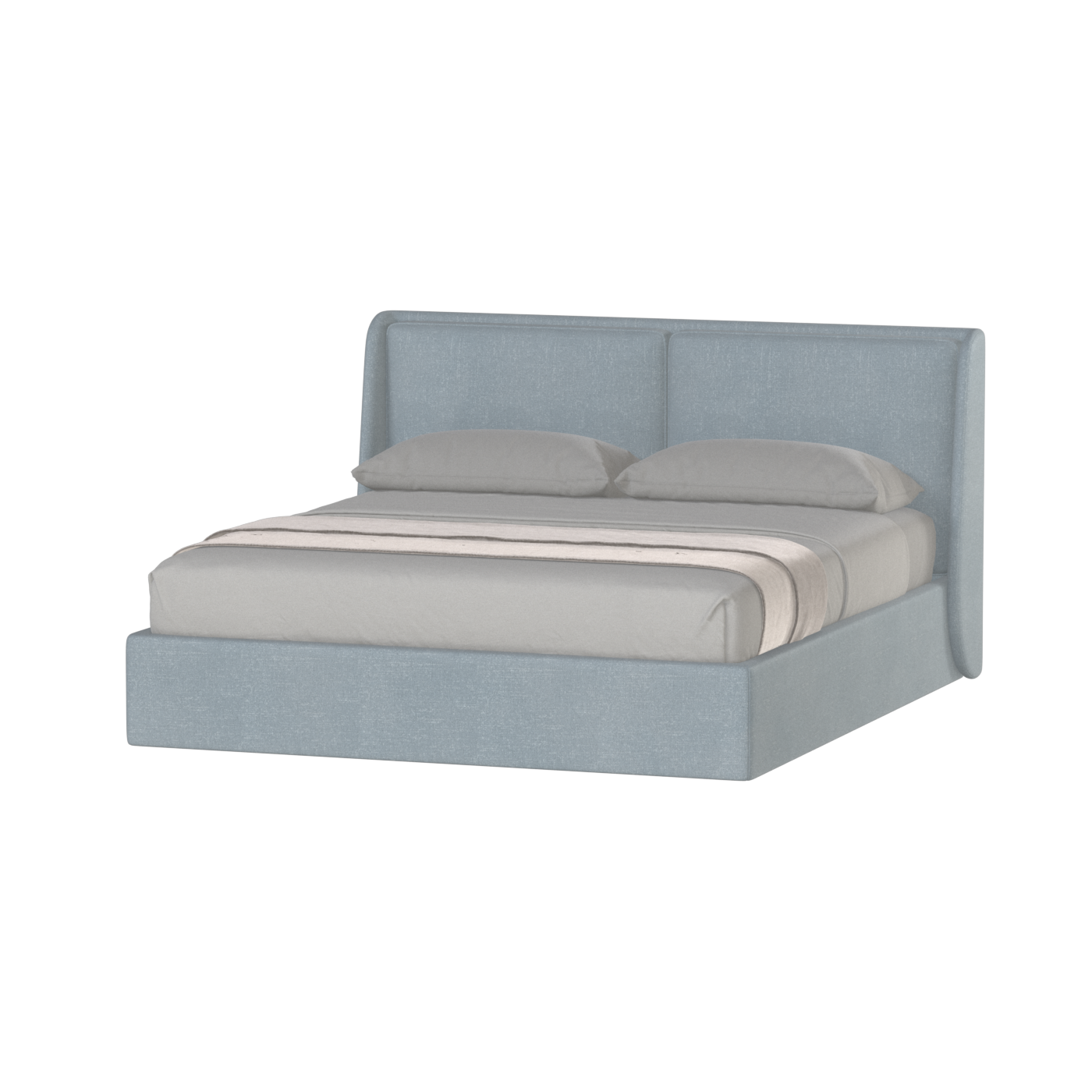 Lit double rembourré Ruby en tissu haut de gamme 