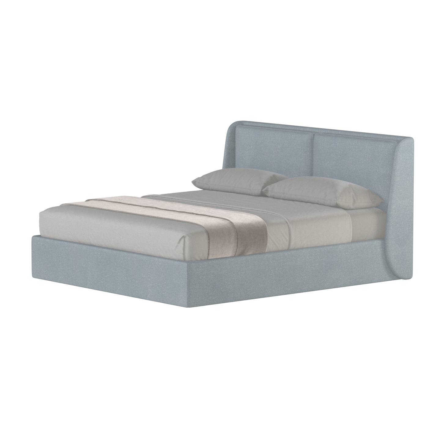 Lit double rembourré Ruby en tissu haut de gamme 