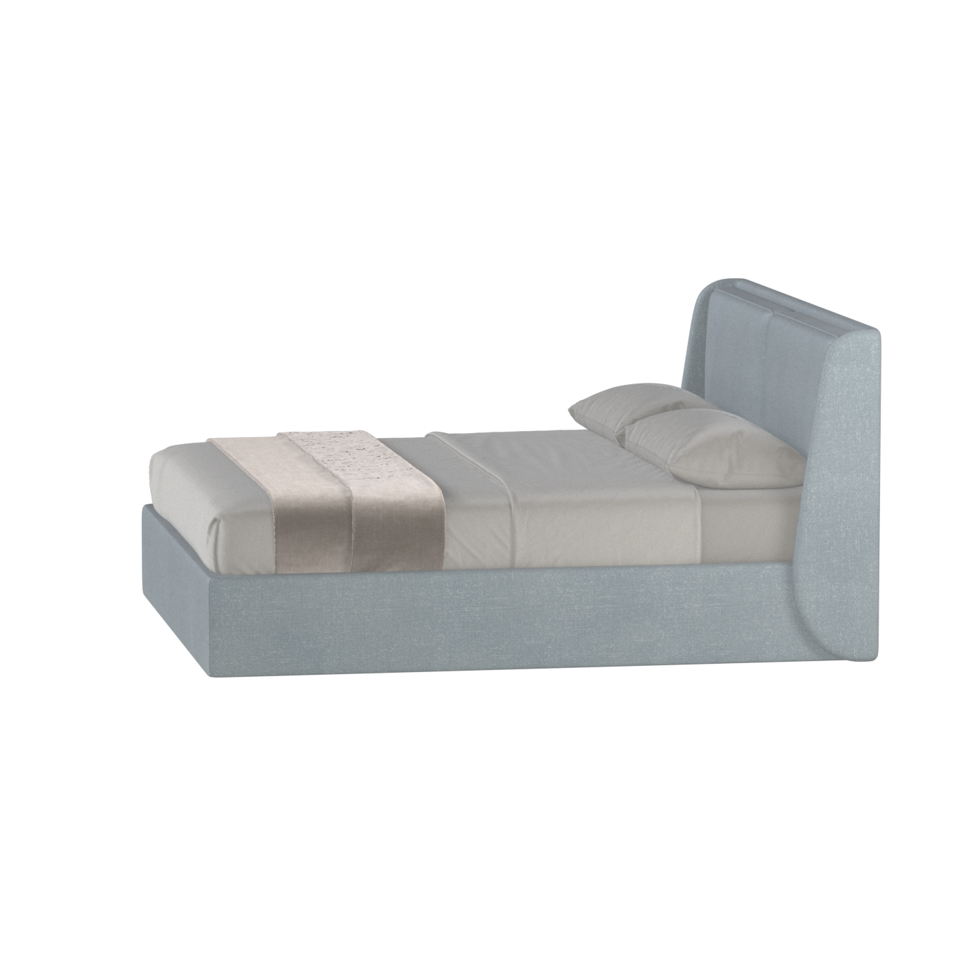 Lit double rembourré Ruby en tissu haut de gamme 