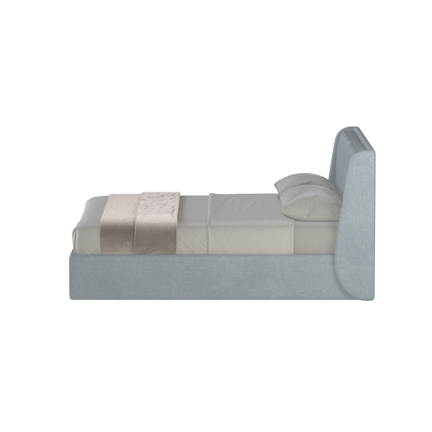 Lit double rembourré Ruby en tissu haut de gamme 