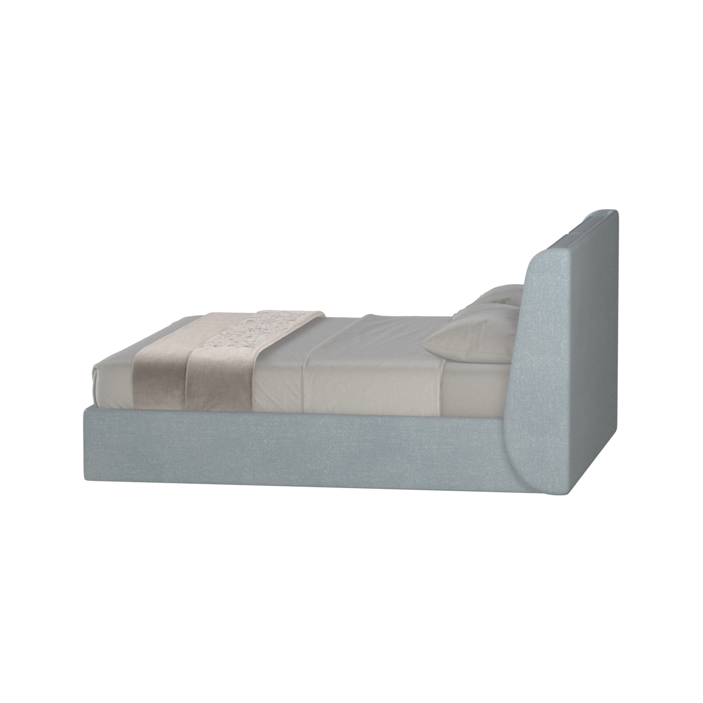 Lit double rembourré Ruby en tissu haut de gamme 