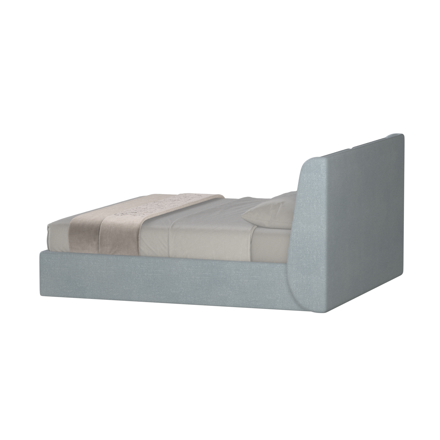 Lit double rembourré Ruby en tissu haut de gamme 