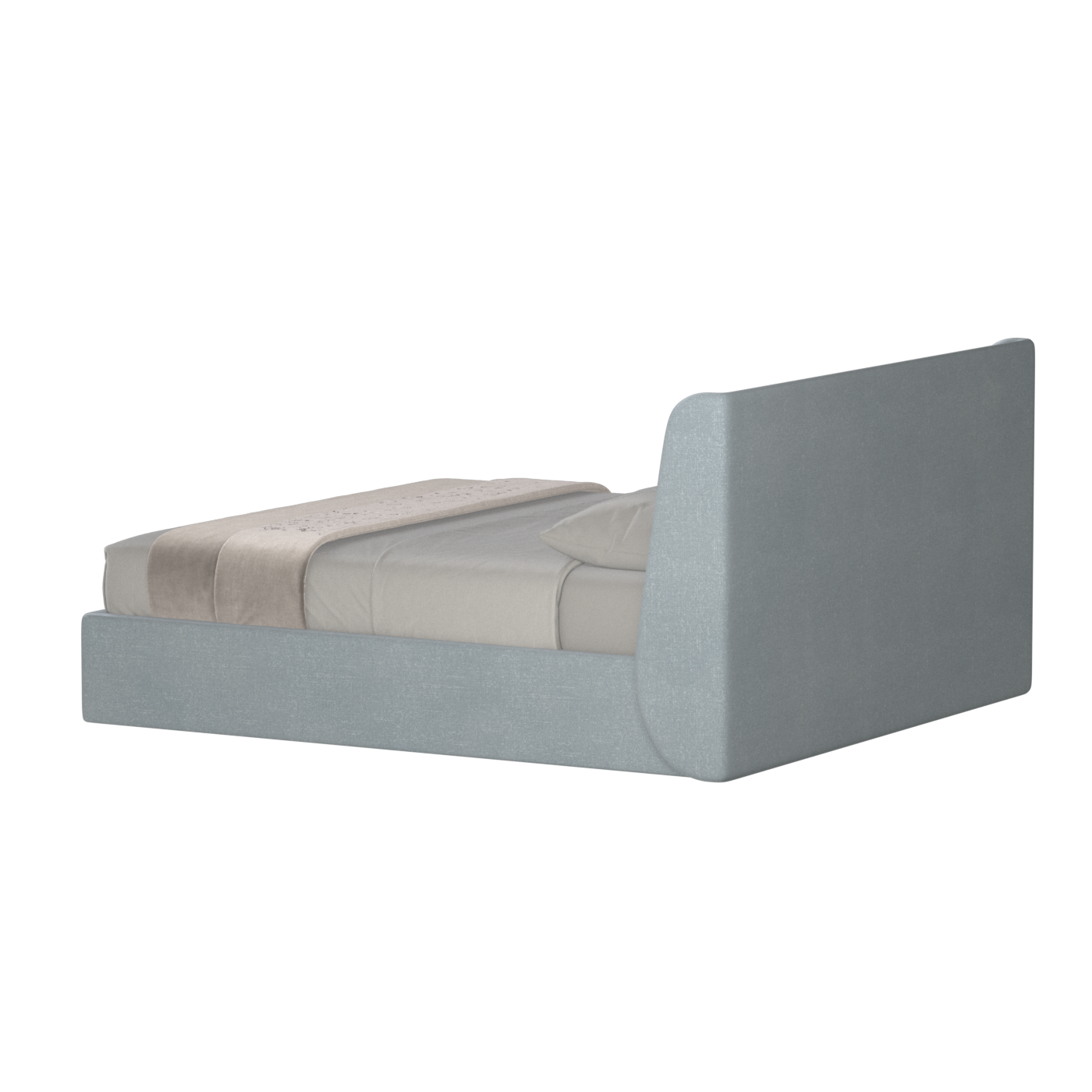 Lit double rembourré Ruby en tissu haut de gamme 