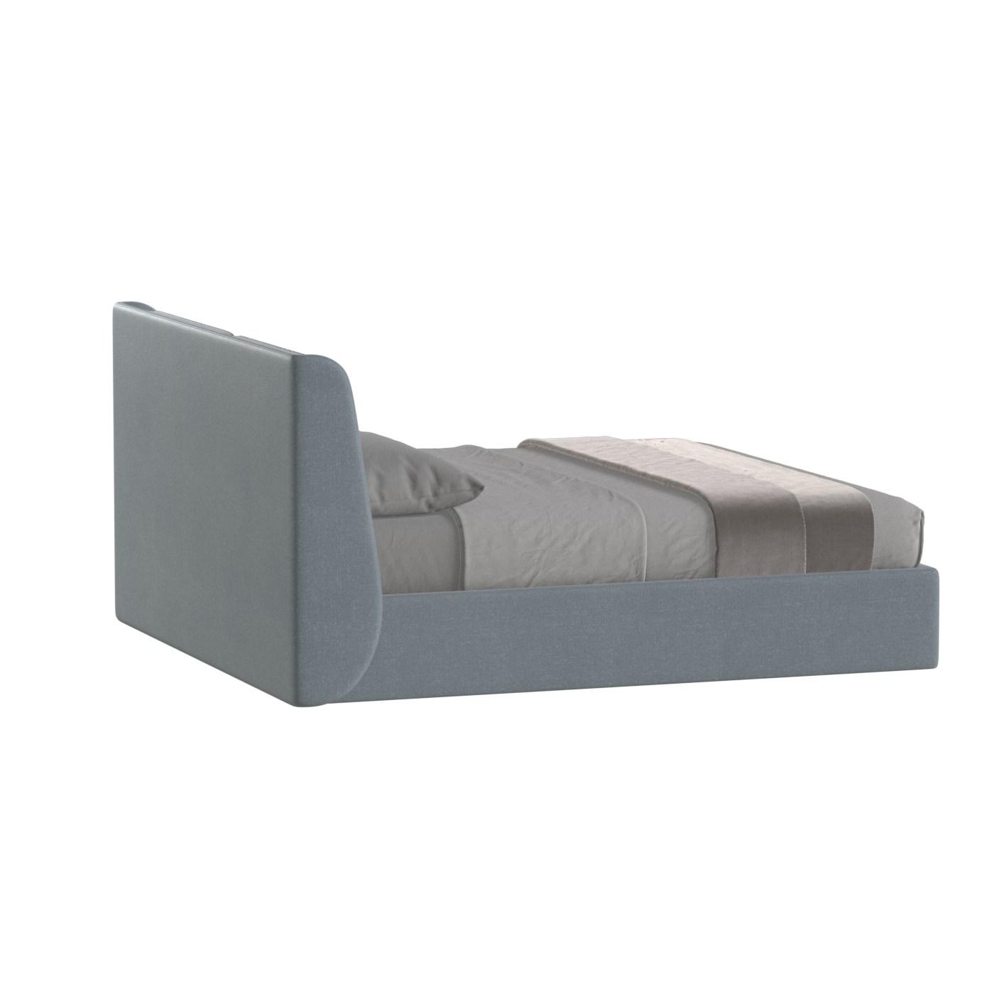 Lit double rembourré Ruby en tissu haut de gamme 