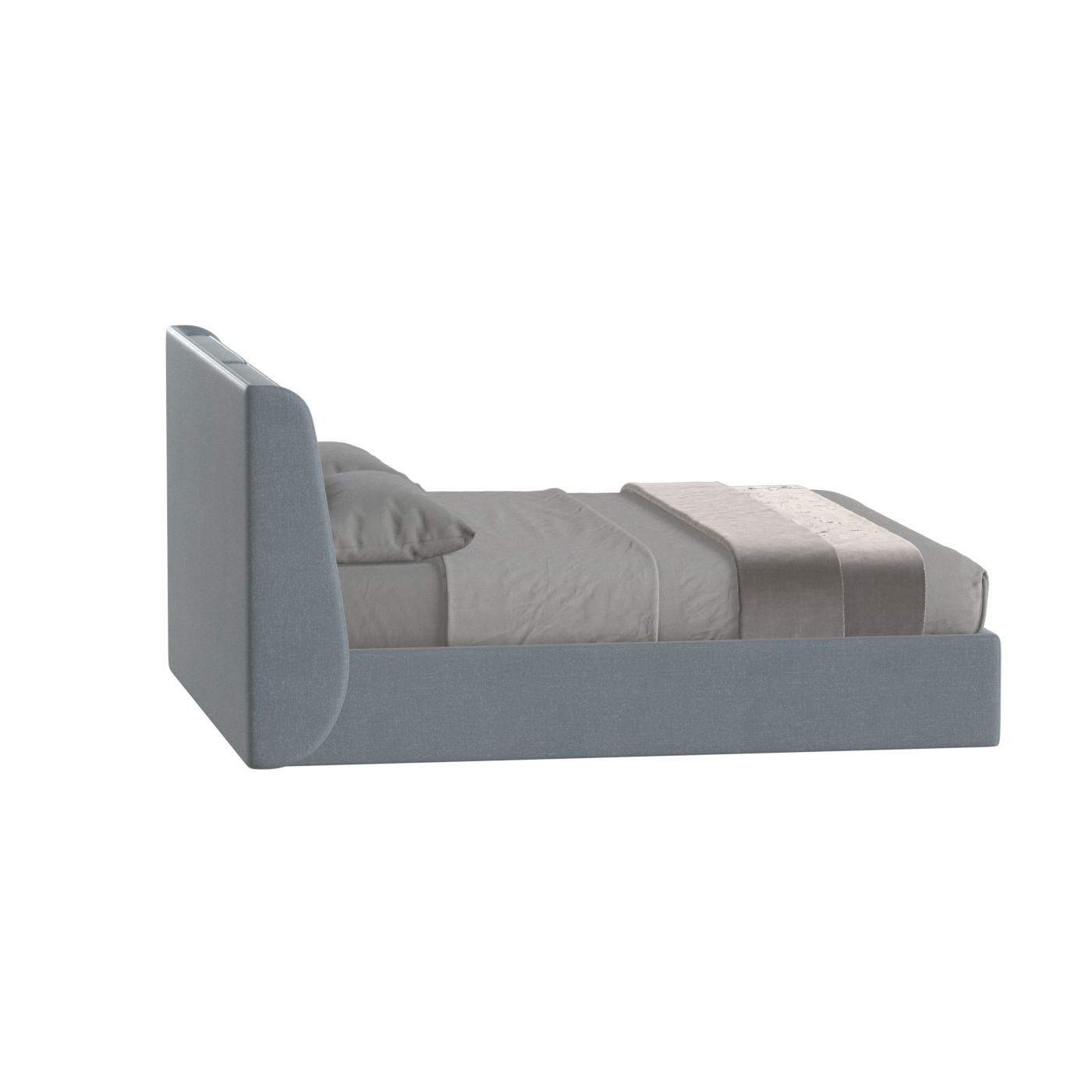 Lit double rembourré Ruby en tissu haut de gamme 