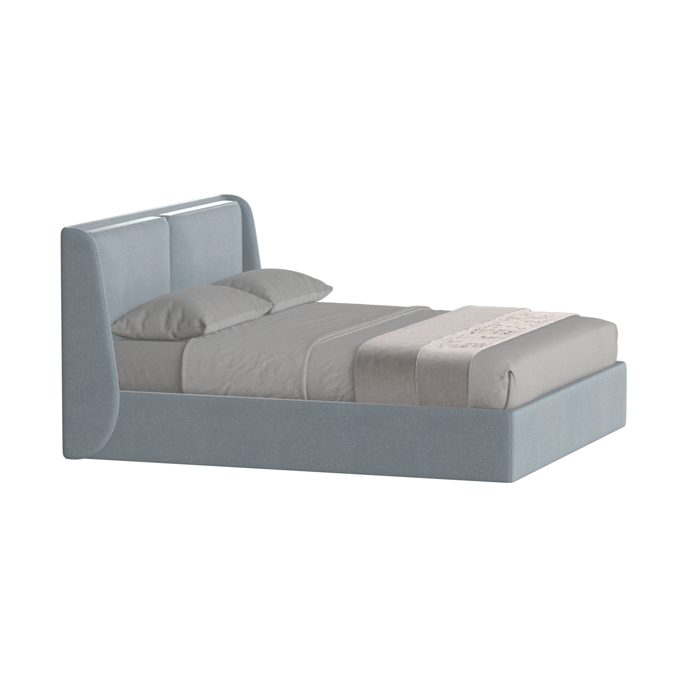Lit double rembourré Ruby en tissu haut de gamme 