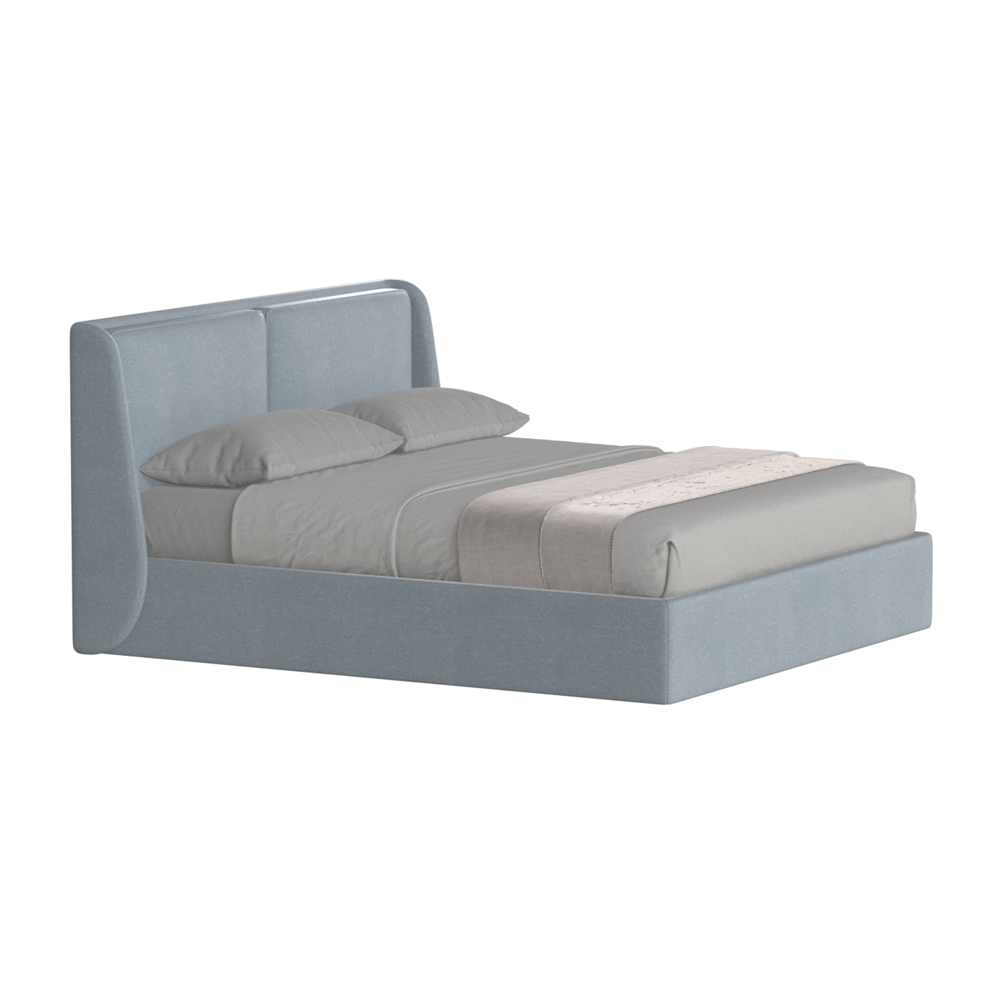Lit double rembourré Ruby en tissu haut de gamme 