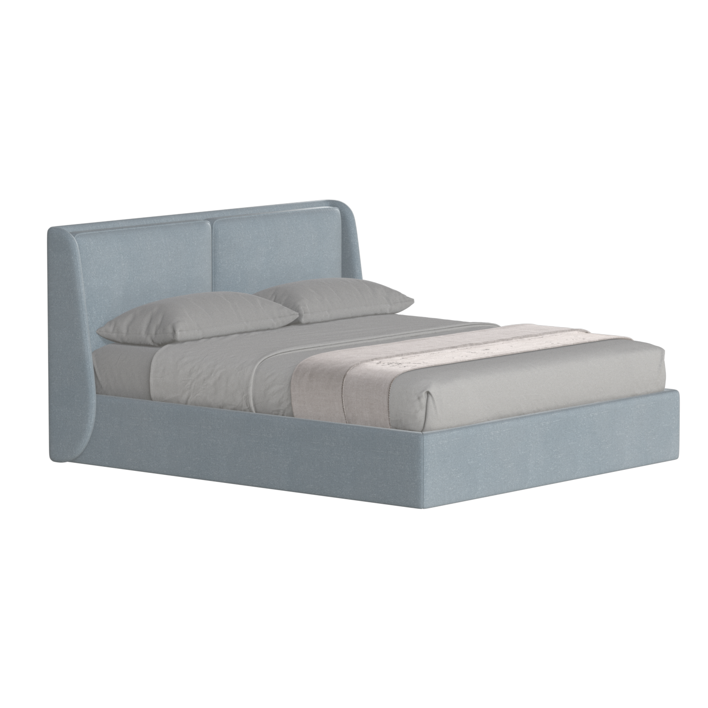 Lit double rembourré Ruby en tissu haut de gamme 