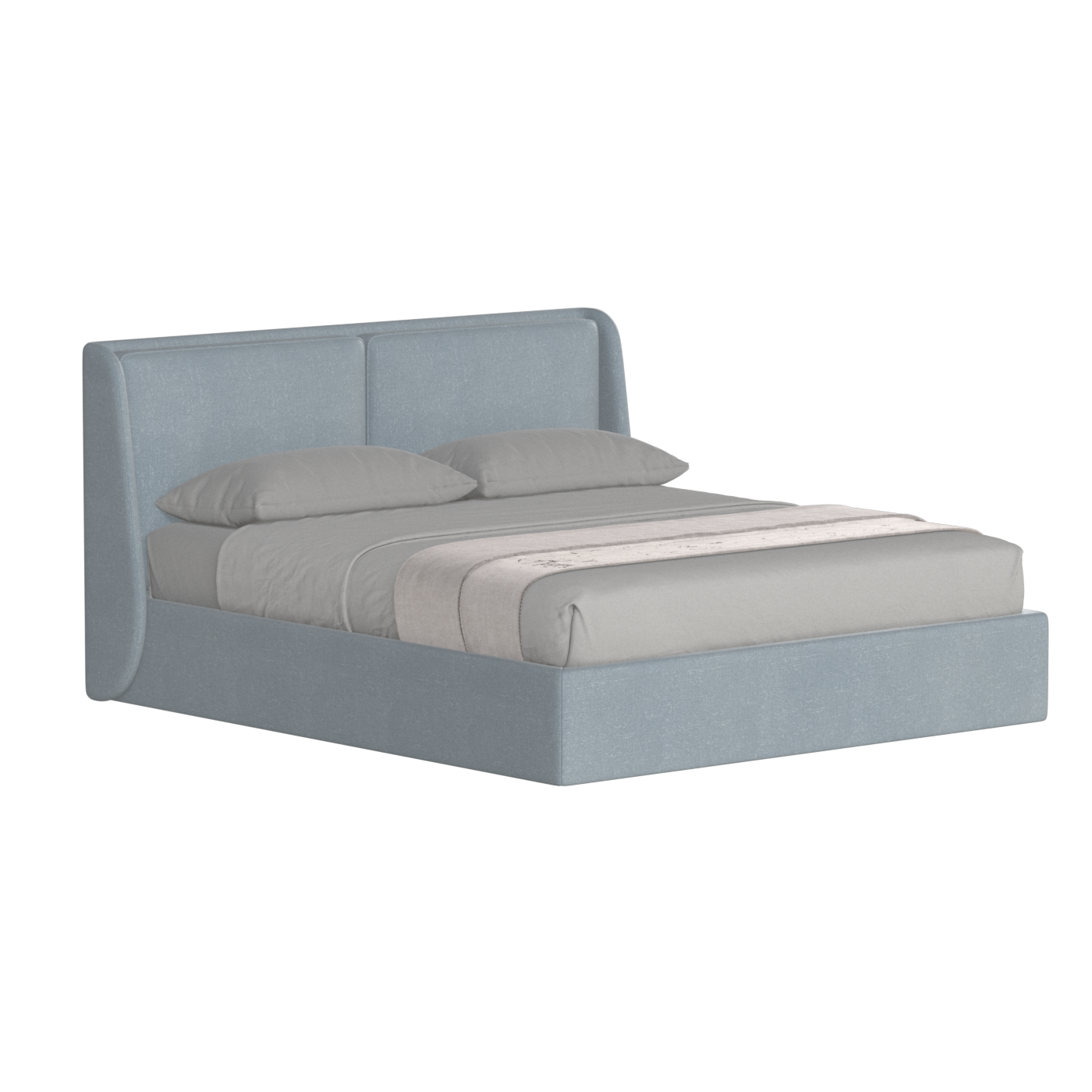 Lit double rembourré Ruby en tissu haut de gamme 