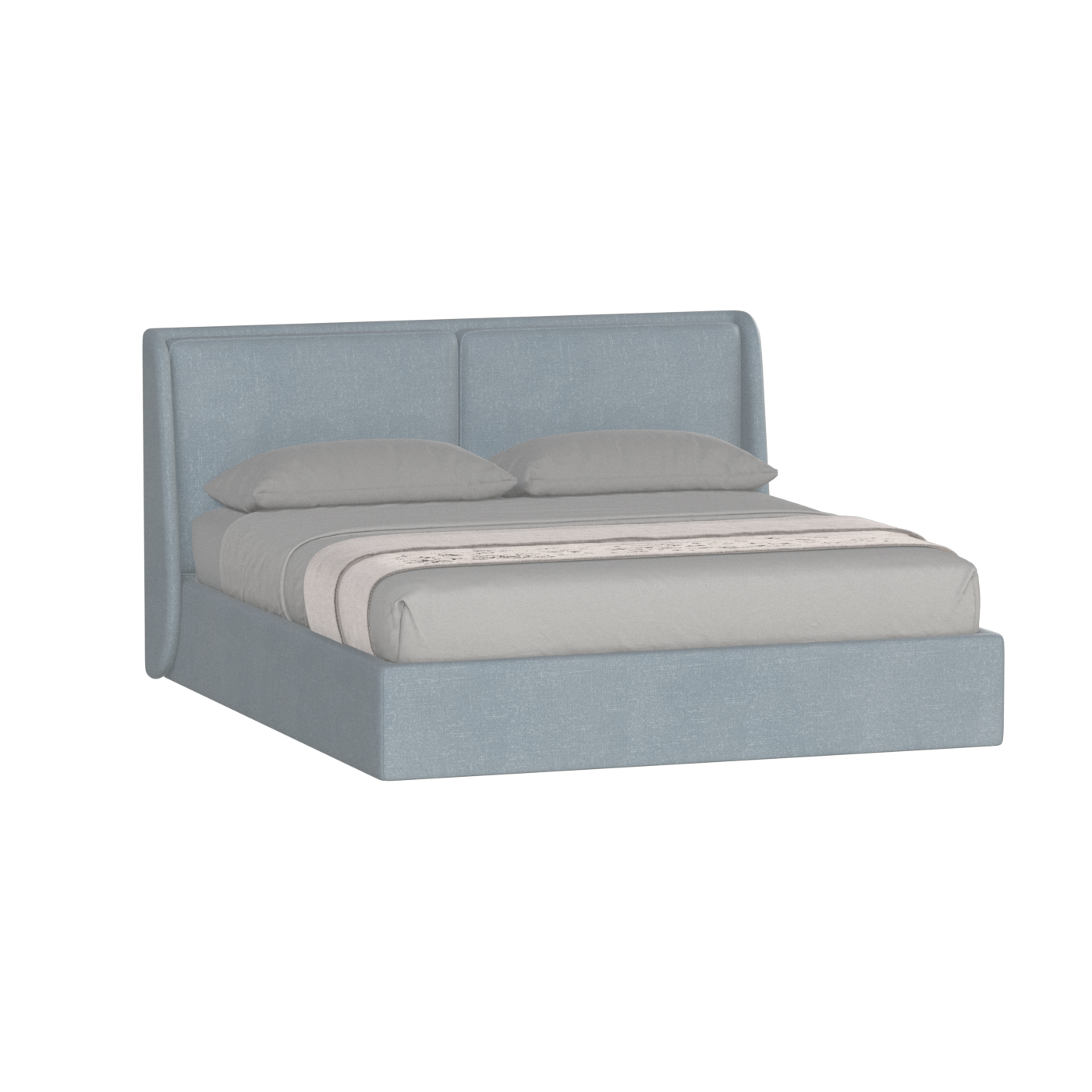 Lit double rembourré Ruby en tissu haut de gamme 