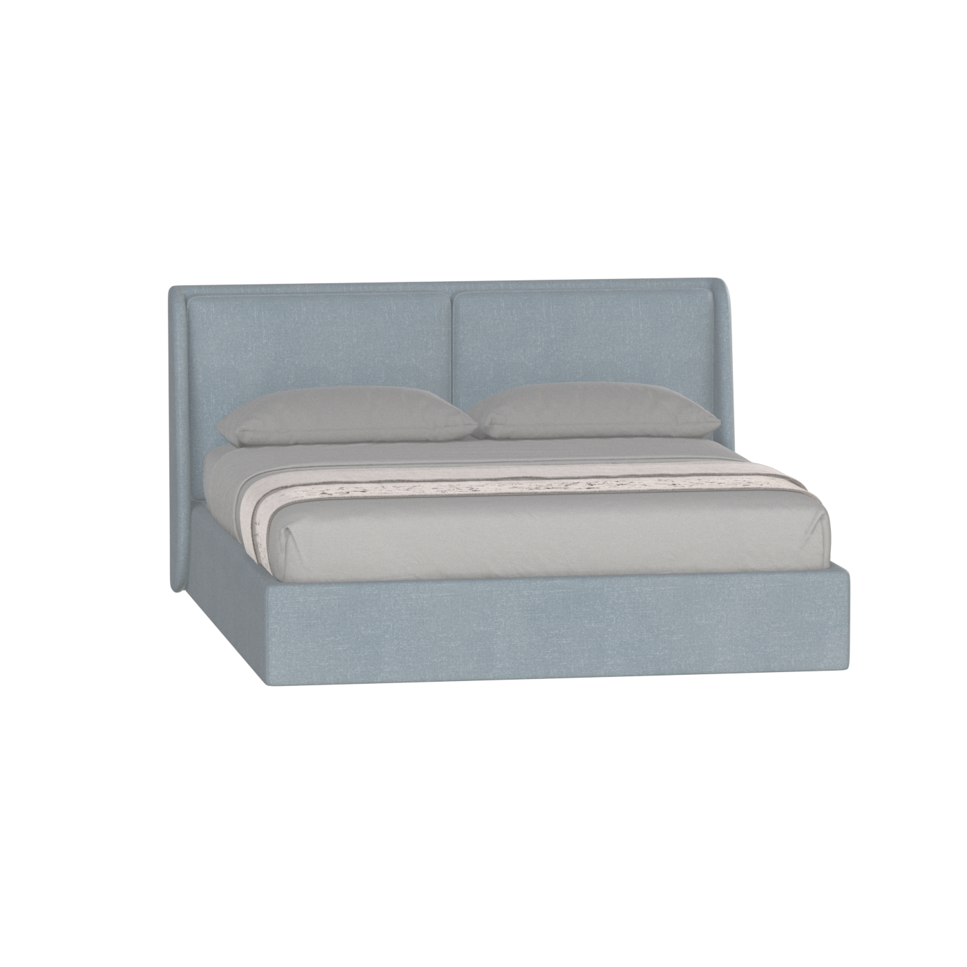 Lit double rembourré Ruby en tissu haut de gamme 