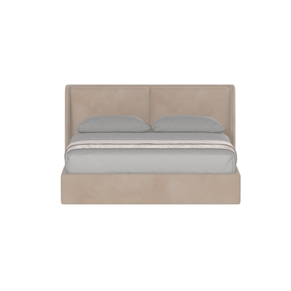 Lit double rembourré Ruby en tissu haut de gamme 