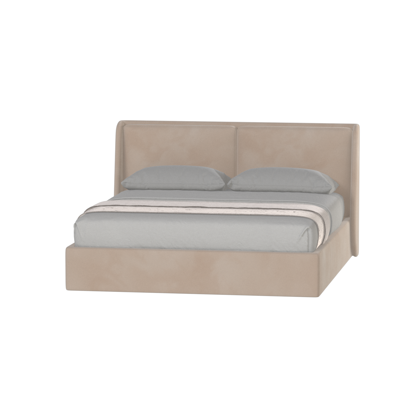 Lit double rembourré Ruby en tissu haut de gamme 