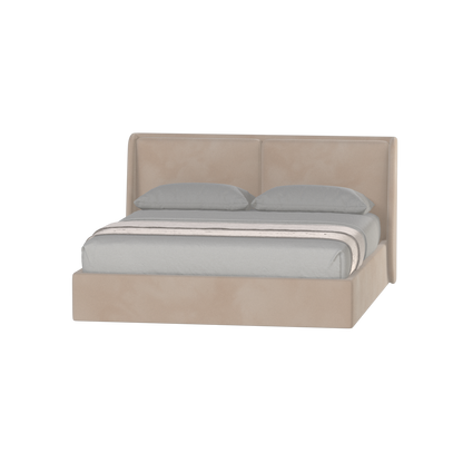 Lit double rembourré Ruby en tissu haut de gamme 