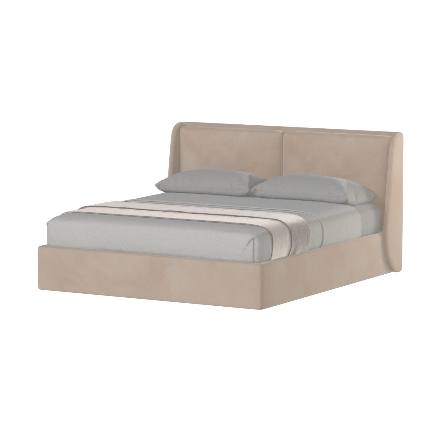 Lit double rembourré Ruby en tissu haut de gamme 