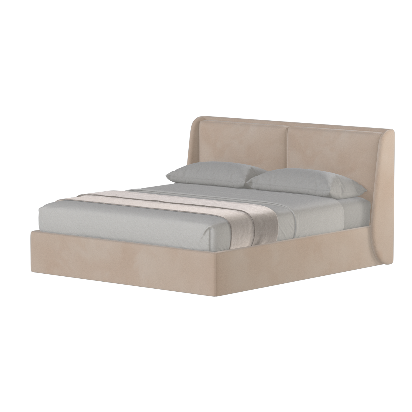 Lit double rembourré Ruby en tissu haut de gamme 