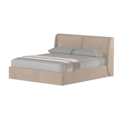 Lit double rembourré Ruby en tissu haut de gamme 