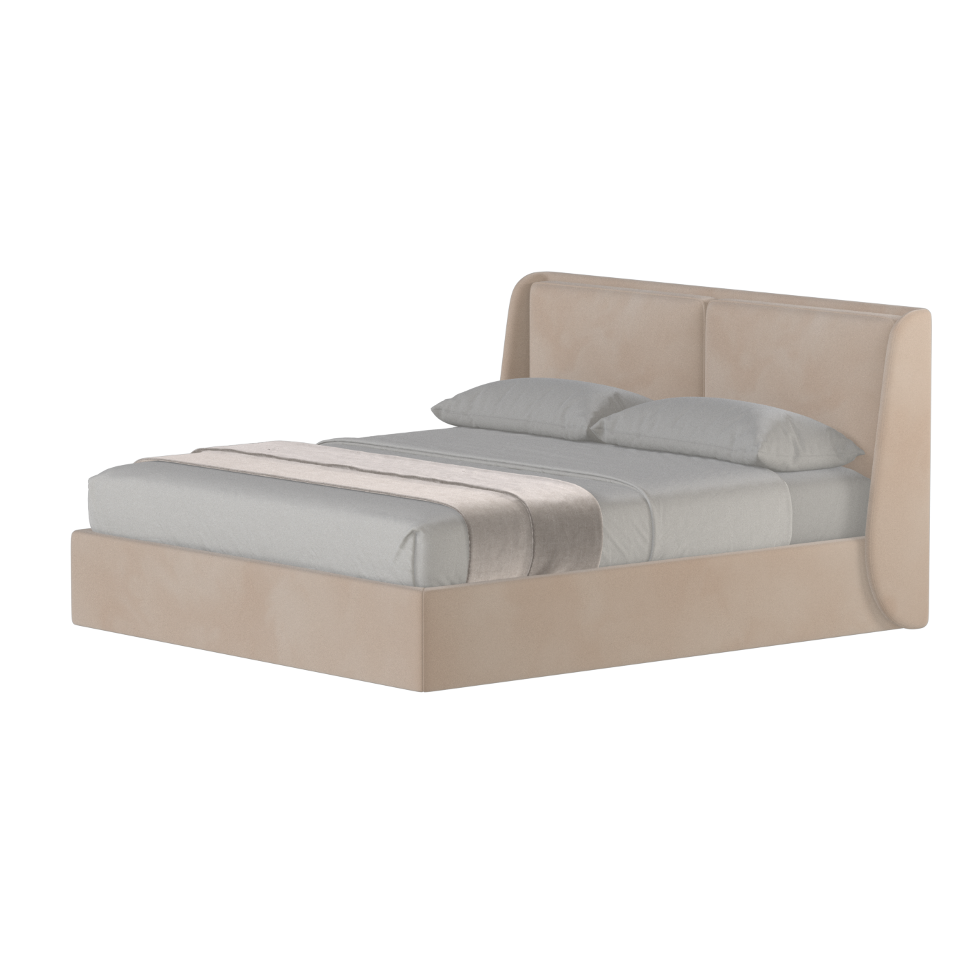 Lit double rembourré Ruby en tissu haut de gamme 