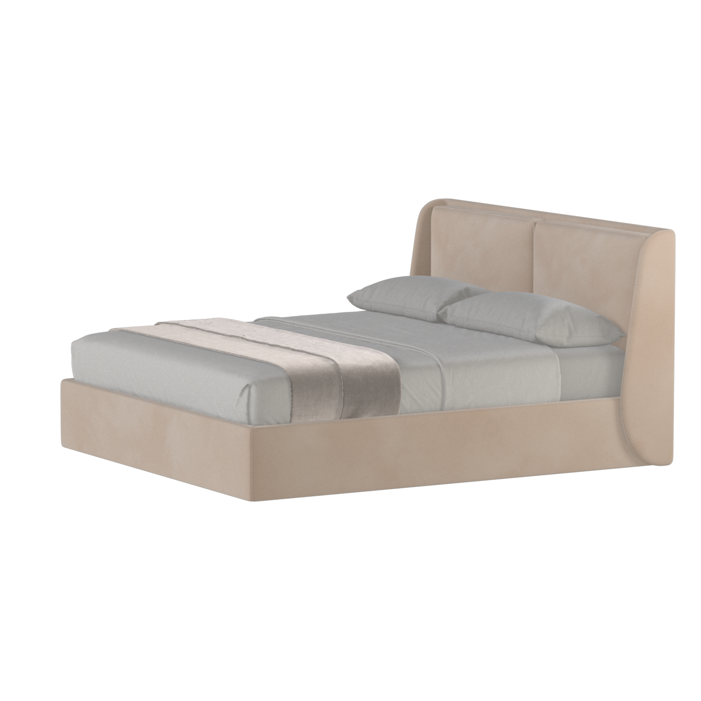 Lit double rembourré Ruby en tissu haut de gamme 