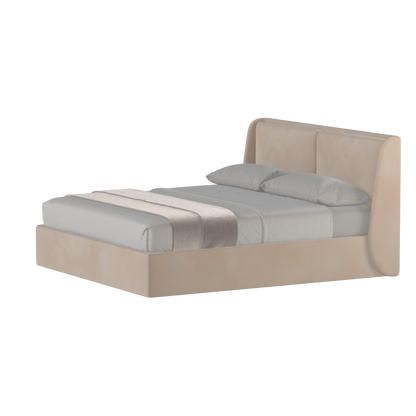 Lit double rembourré Ruby en tissu haut de gamme 