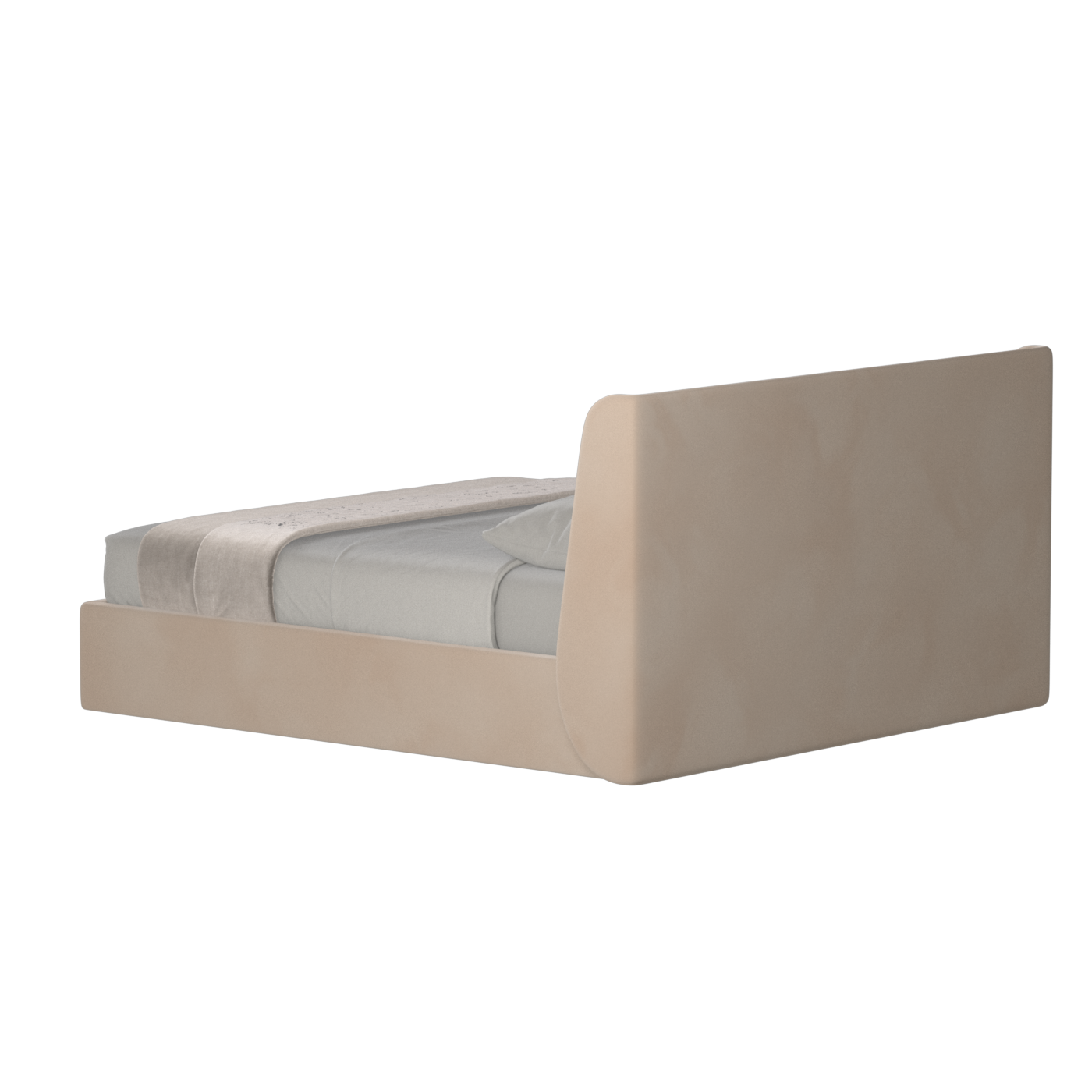 Lit double rembourré Ruby en tissu haut de gamme 