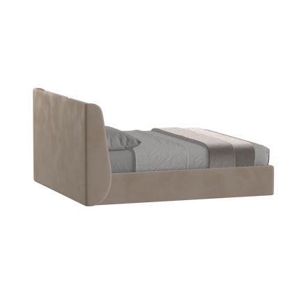 Lit double rembourré Ruby en tissu haut de gamme 