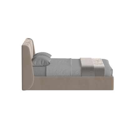 Lit double rembourré Ruby en tissu haut de gamme 