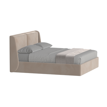 Lit double rembourré Ruby en tissu haut de gamme 