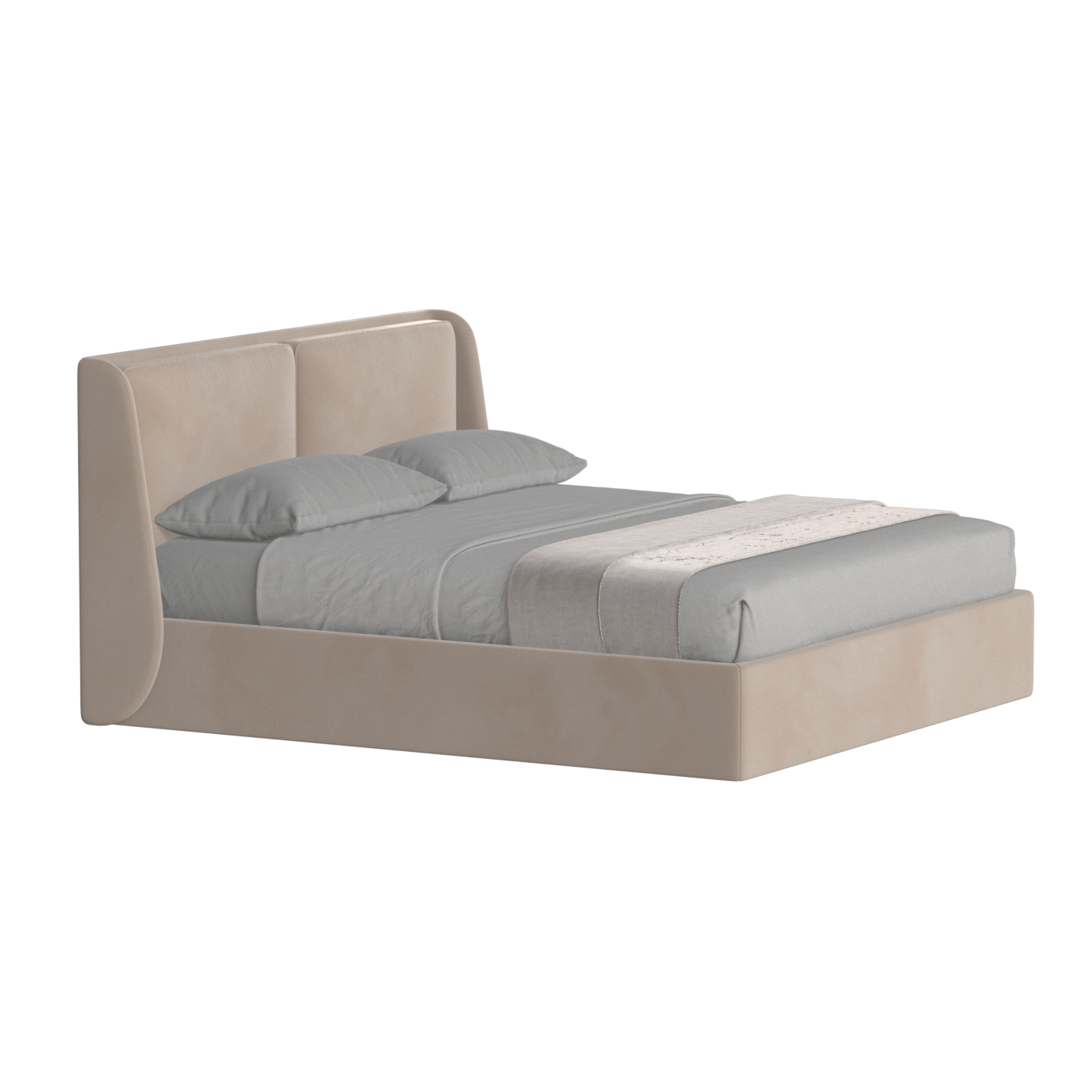 Lit double rembourré Ruby en tissu haut de gamme 