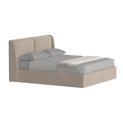 Lit double rembourré Ruby en tissu haut de gamme 