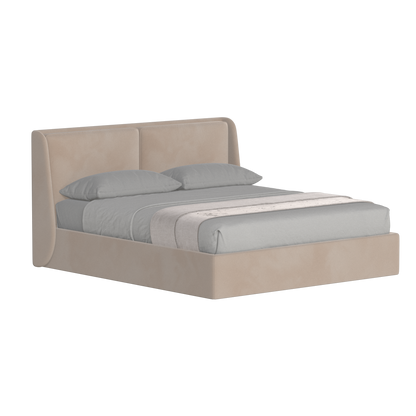Lit double rembourré Ruby en tissu haut de gamme 