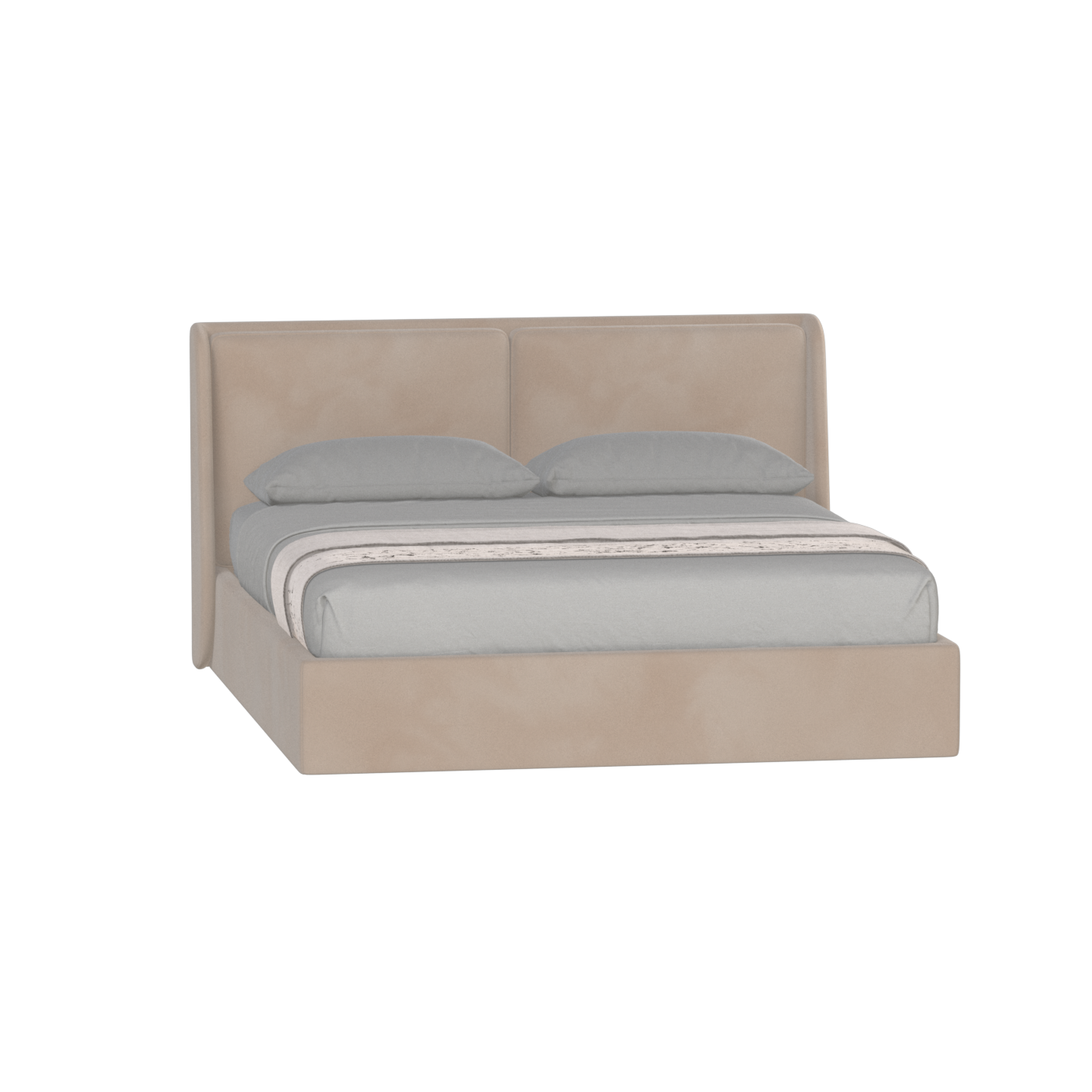 Lit double rembourré Ruby en tissu haut de gamme 