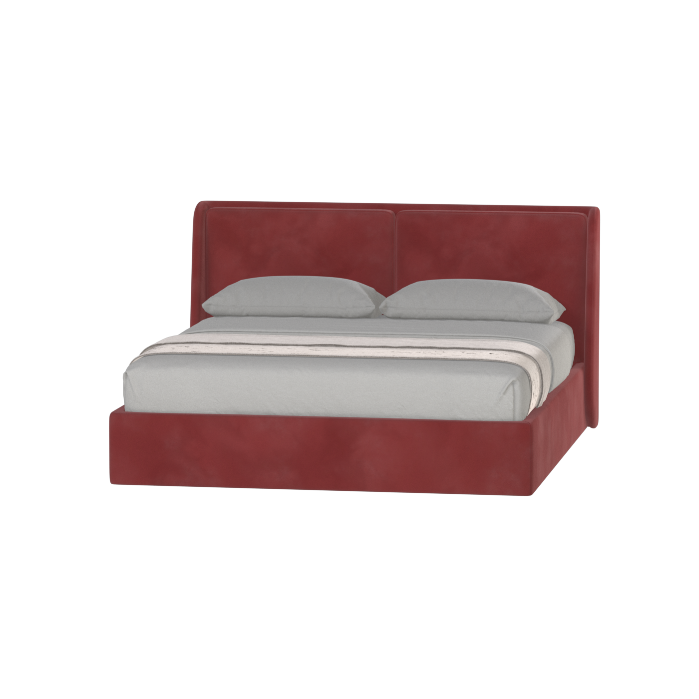 Lit double rembourré Ruby en tissu haut de gamme 