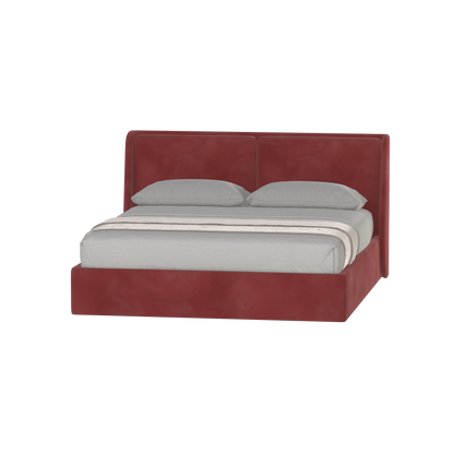 Lit double rembourré Ruby en tissu haut de gamme 