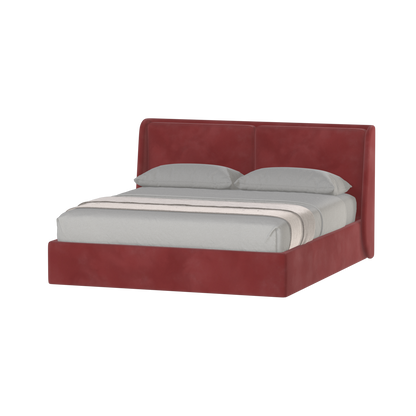 Lit double rembourré Ruby en tissu haut de gamme 