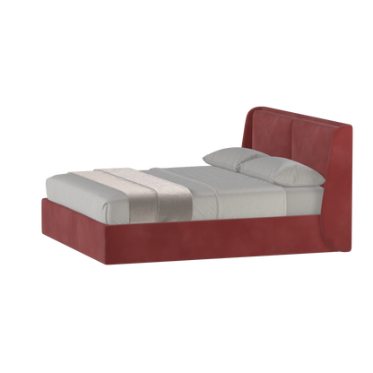 Lit double rembourré Ruby en tissu haut de gamme 