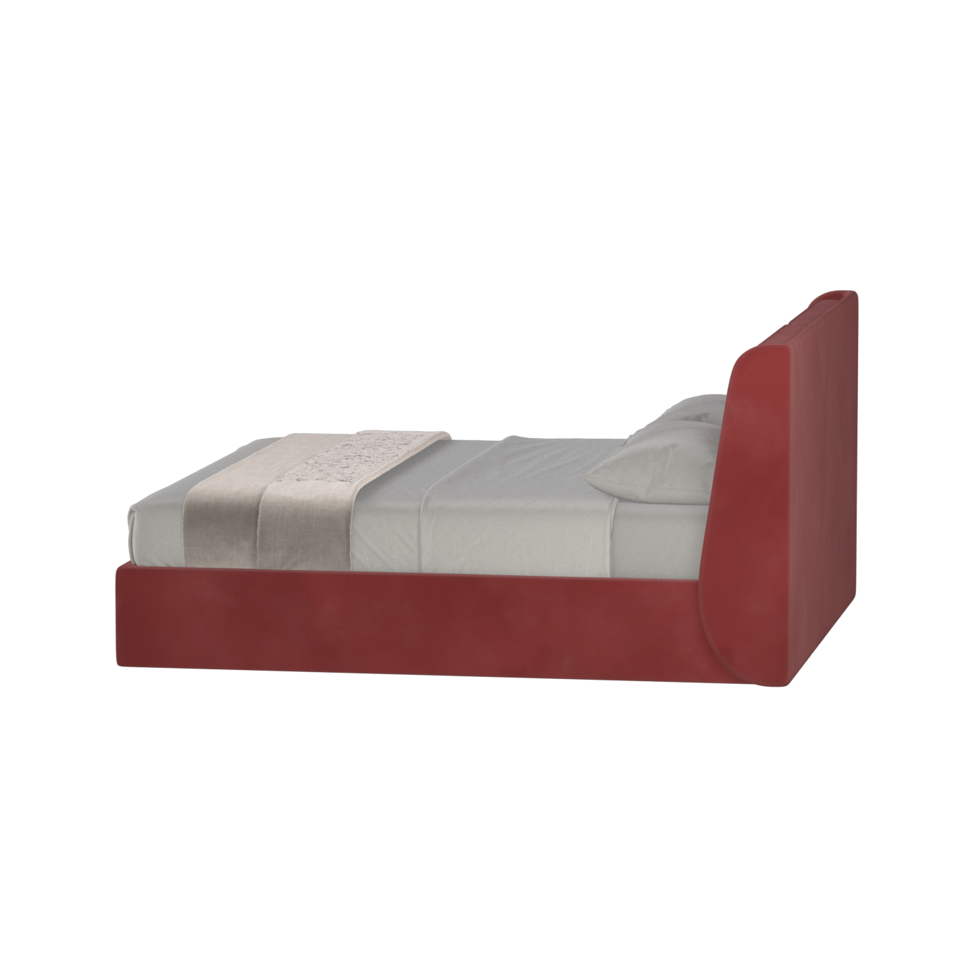 Lit double rembourré Ruby en tissu haut de gamme 