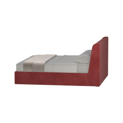 Lit double rembourré Ruby en tissu haut de gamme 