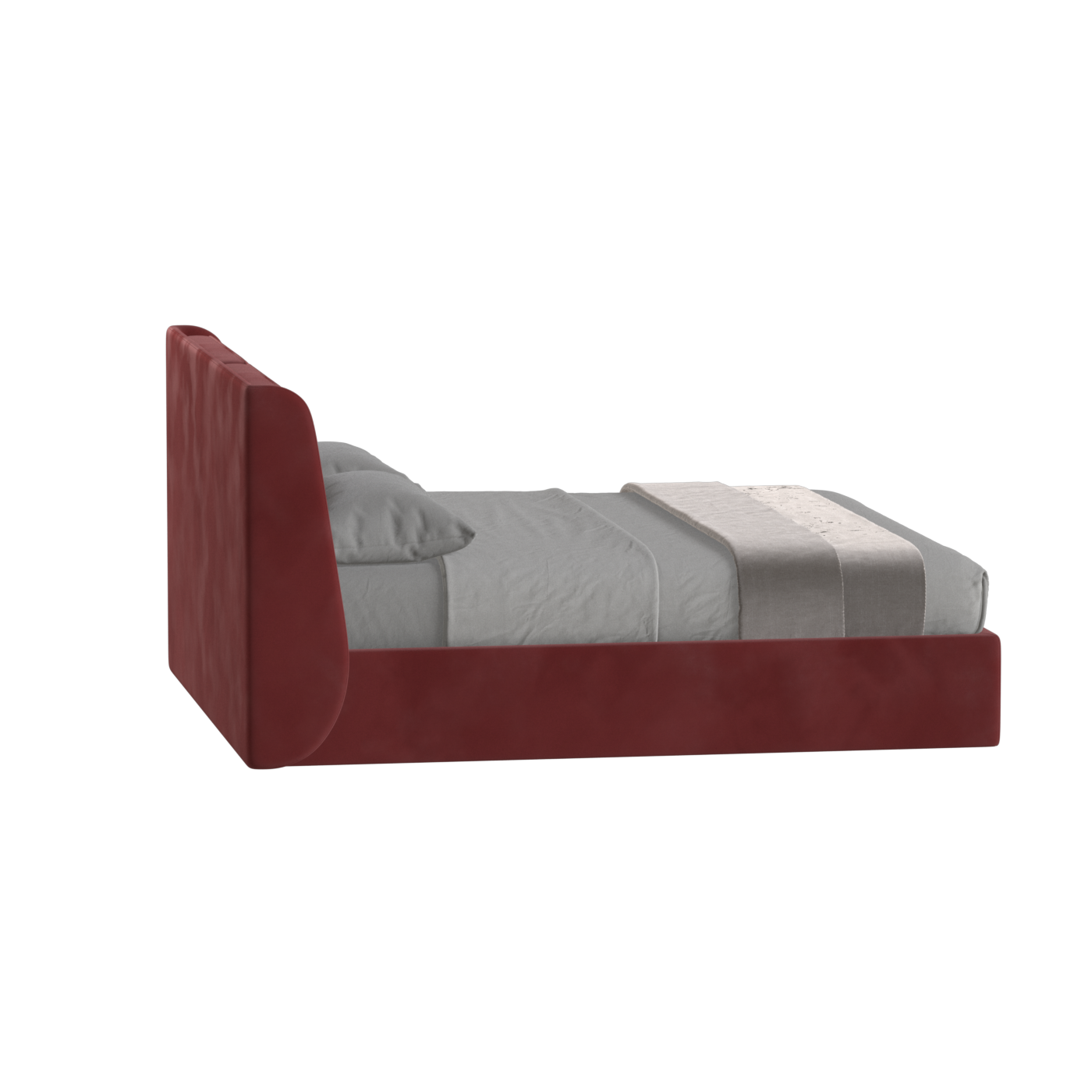Lit double rembourré Ruby en tissu haut de gamme 