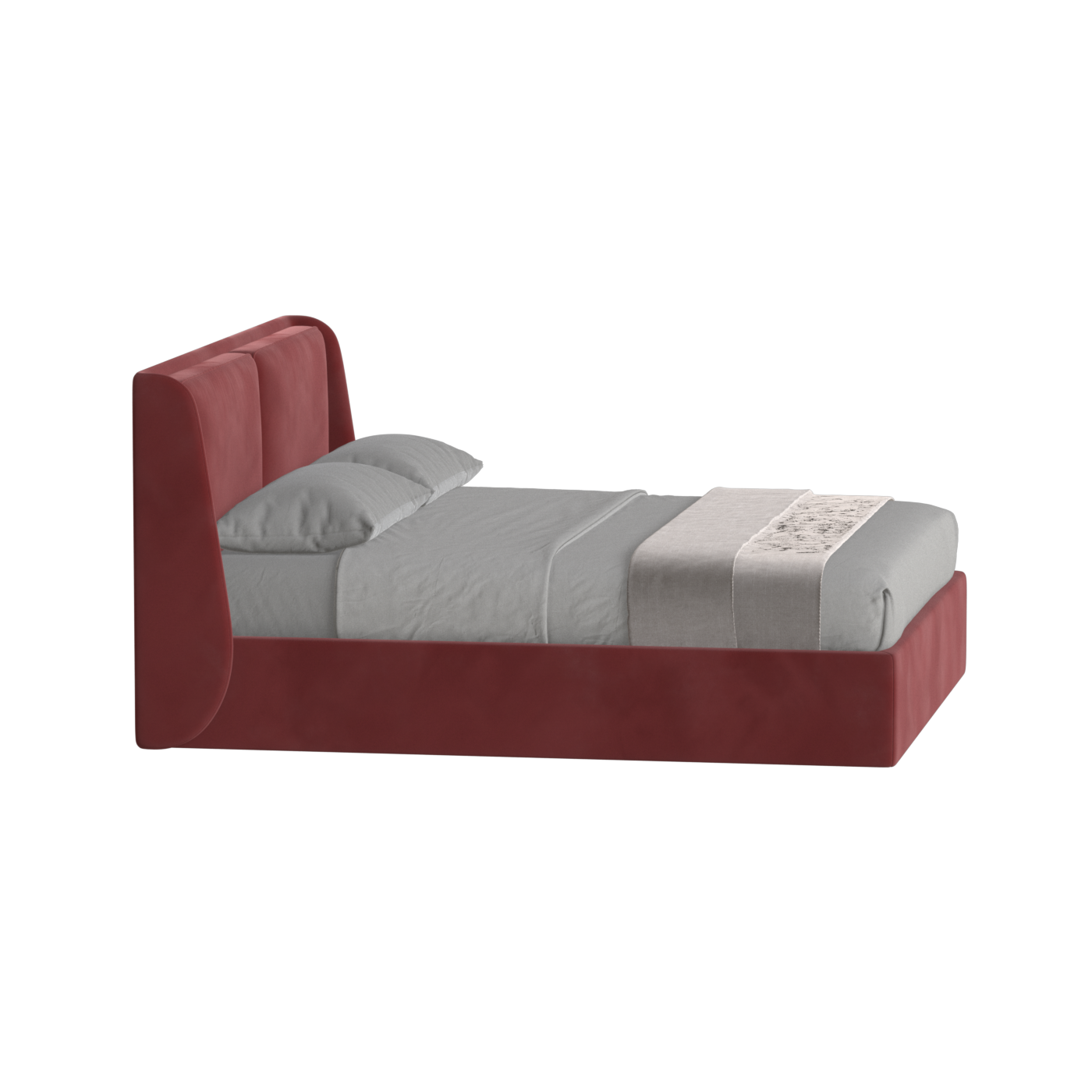 Lit double rembourré Ruby en tissu haut de gamme 
