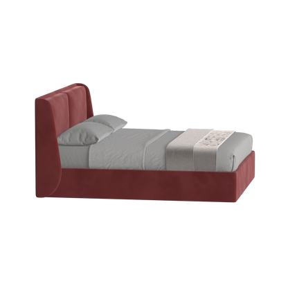 Lit double rembourré Ruby en tissu haut de gamme 