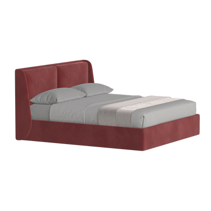 Lit double rembourré Ruby en tissu haut de gamme 