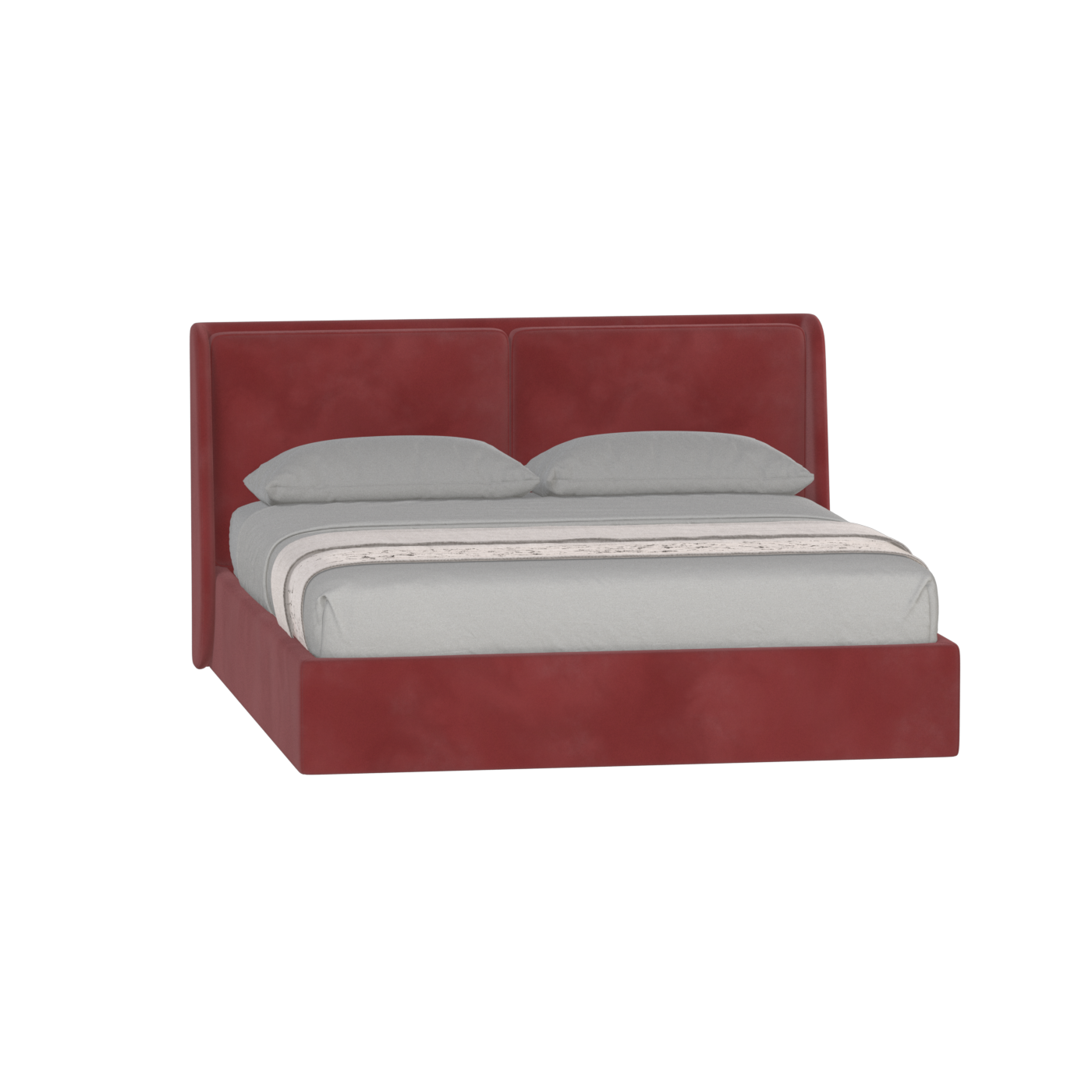 Lit double rembourré Ruby en tissu haut de gamme 