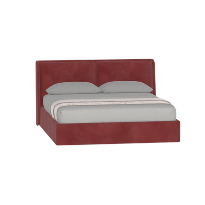 Lit double rembourré Ruby en tissu haut de gamme 