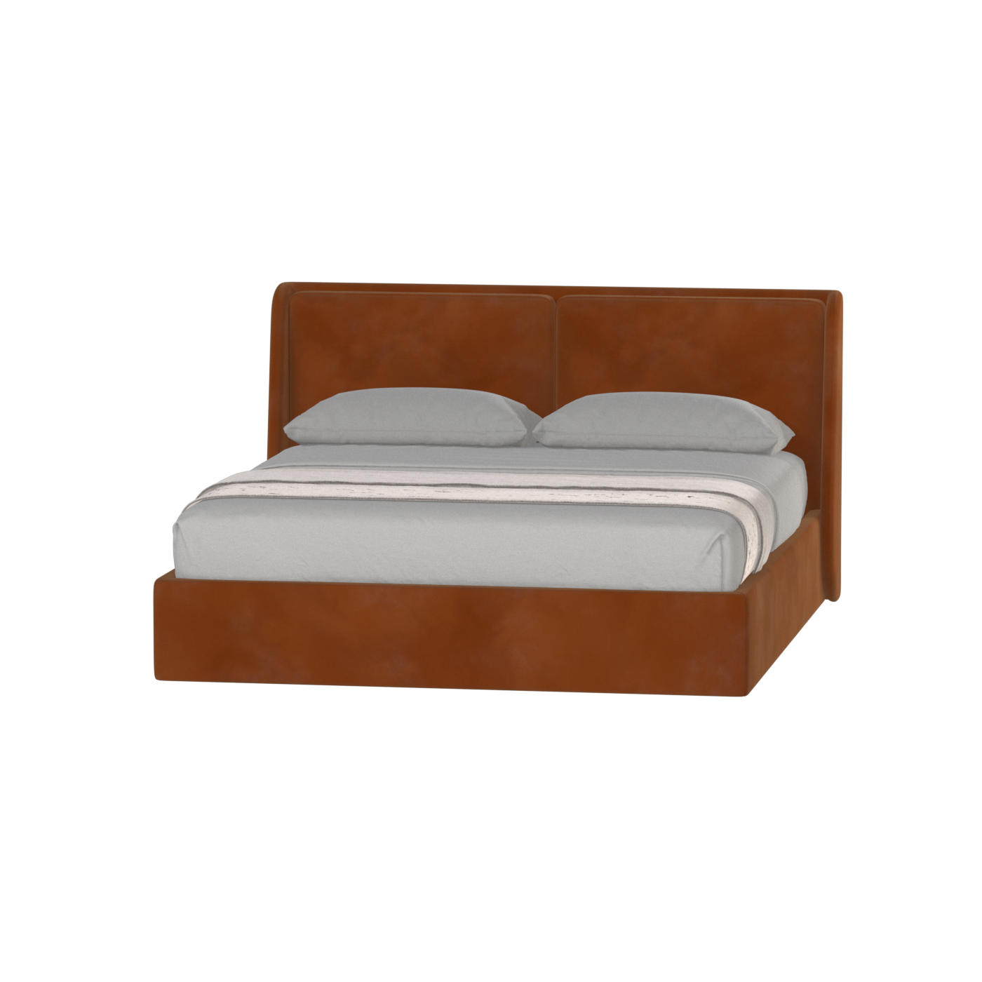 Lit double rembourré Ruby en tissu haut de gamme 